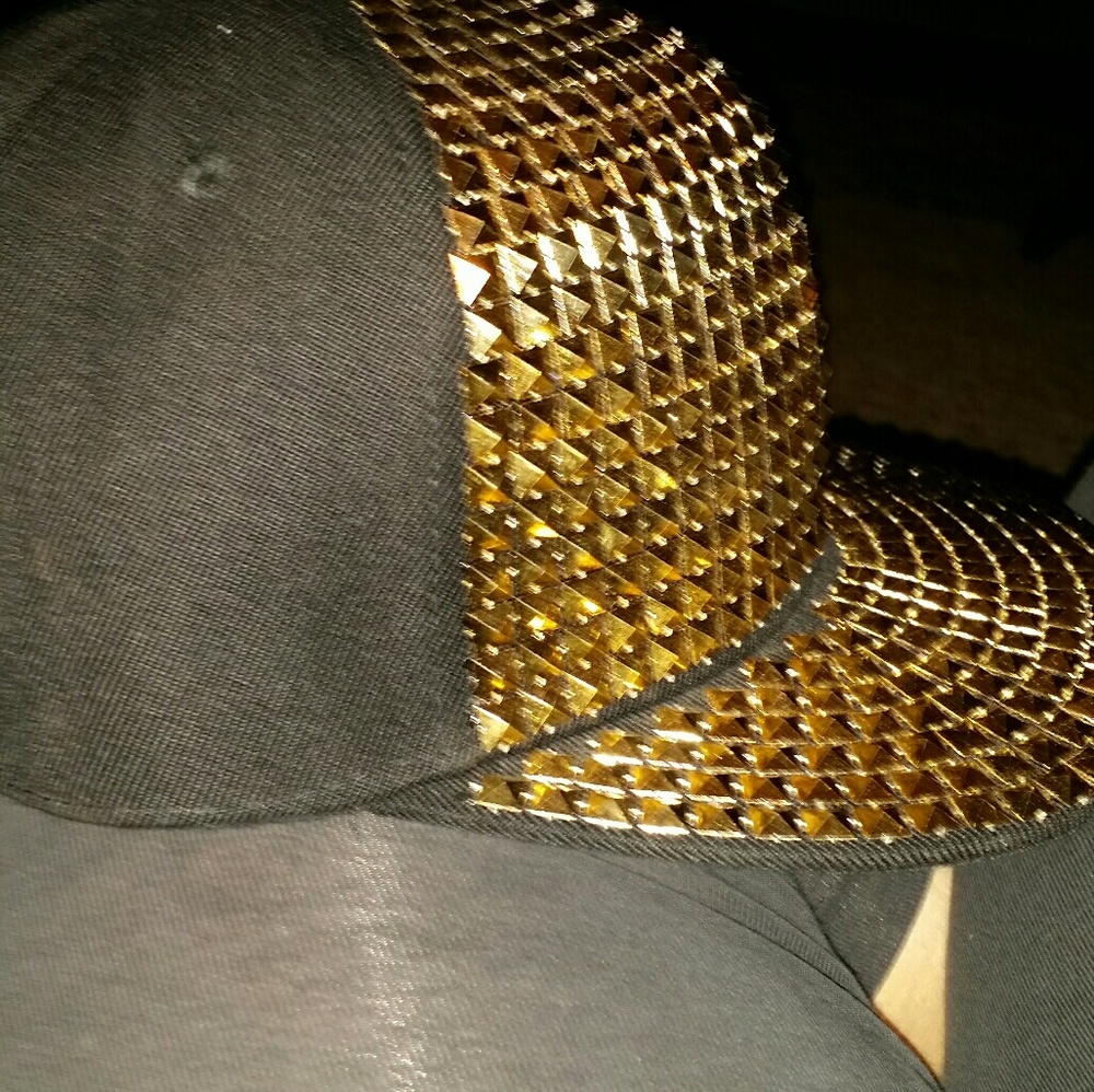 Woman's Embellished Gold &Black Cap